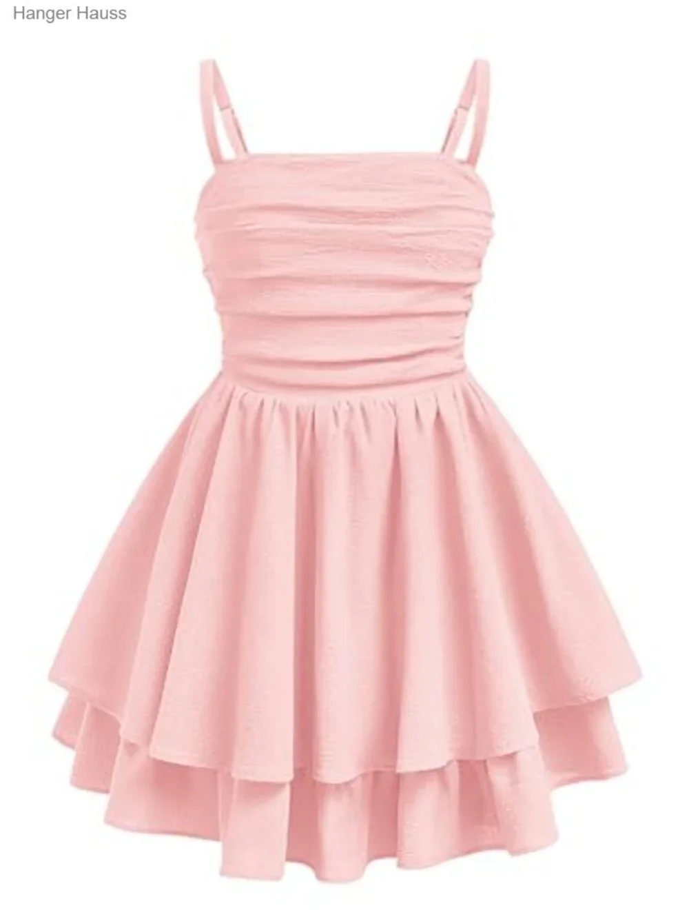 Girls Ruffled Swing Dress with Smocked Back | Spaghetti Strap Casual Sundress